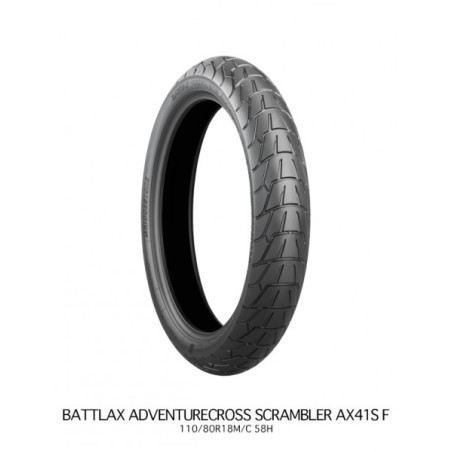 BRIDGESTONE 130/80-18 AX41S SCRAMBLER M/C 66P TT FRONT DOT2025