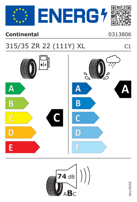 Energetický štítok EÚ pneumatiky